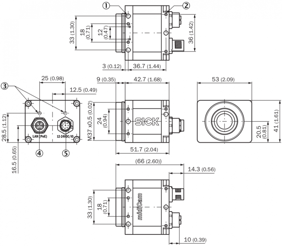 Camera thị giác máy 2D midiCam2 mã I2D612C-2MCB71