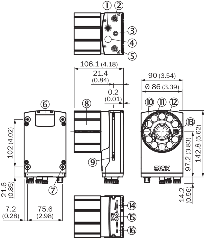 Camera thị giác máy 2D đọc mã dựa trên hình ảnh dòng Lector64x/Lector65x mã V2D654R-MEBHF6